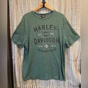 Green Harley Davidson t-shirt from Tallahassee, Florida, size XL